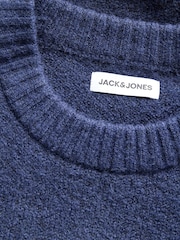 Azul - Suéter de punto afelpado con cuello redondo de Jack & Jones - Imagen 10 de 10