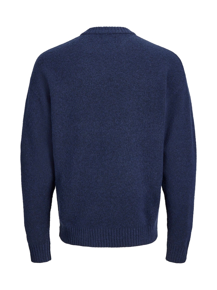 JACK & JONES Blue Fluffy Crew Neck Knitted Jumper - Image 2 of 4