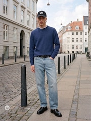 Azul - Suéter de punto afelpado con cuello redondo de Jack & Jones - Imagen 6 de 10