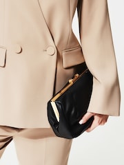 Reiss Black Madison Leather Clutch Bag - Image 1 of 6