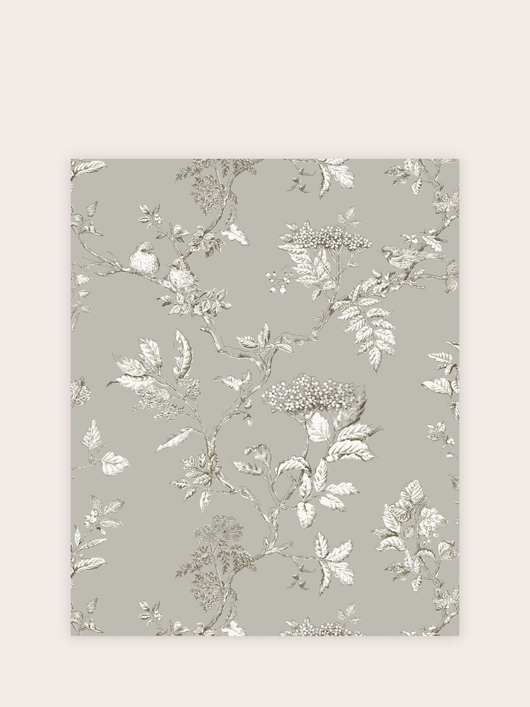 Laura Ashley Steel Elderwood 10M Wallpaper - Image 2 of 4