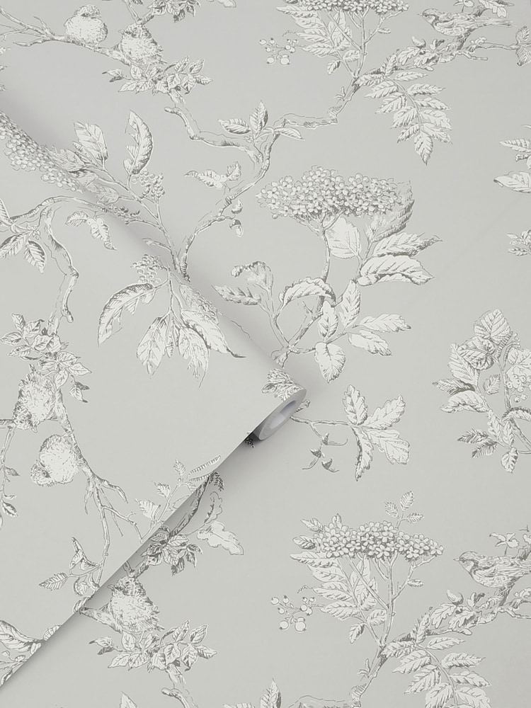 Laura Ashley Steel Elderwood 10M Wallpaper - Image 3 of 4
