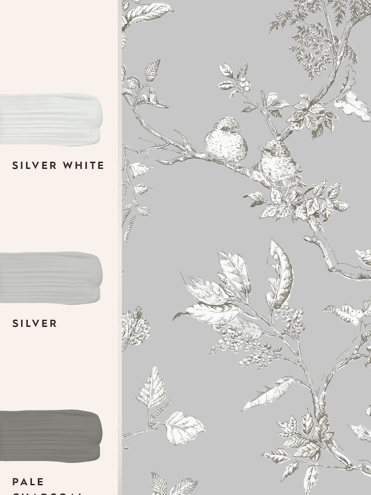 Laura Ashley Steel Elderwood 10M Wallpaper - Image 4 of 4
