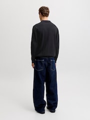 JACK & JONES Black Long Sleeve Knitted Polo Shirt - Image 3 of 3