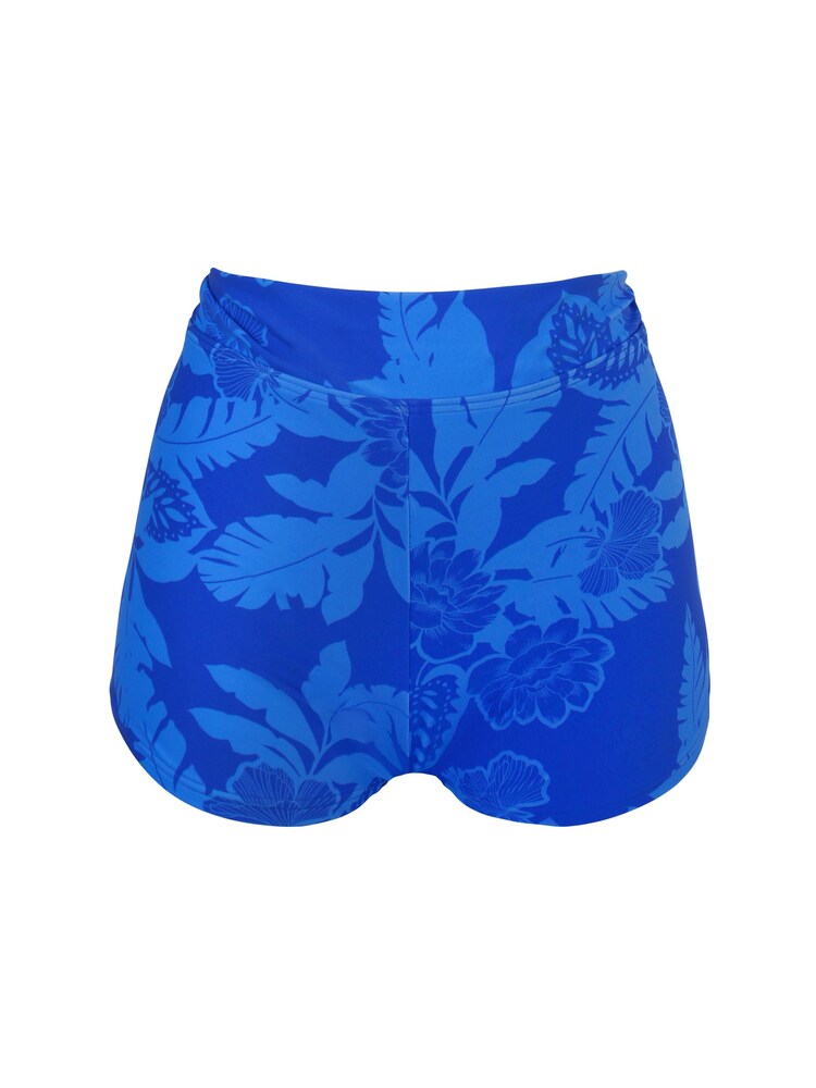 Pour Moi Blue Tropical Maui High Waist Shorts - Image 4 of 4