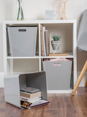 Wham Set of 3 Grey Large Cube Plastic Storage Baskets - Image 2 of 4