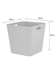 Wham Set of 3 Grey Large Cube Plastic Storage Baskets - Image 4 of 4
