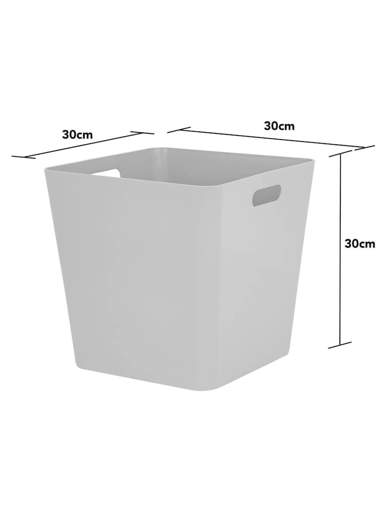 Wham Set of 3 Grey Large Cube Plastic Storage Baskets - Image 4 of 4