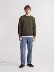 Verde - Suéter de punto afelpado con cuello redondo de Jack & Jones - Imagen 3 de 7
