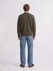Verde - Suéter de punto afelpado con cuello redondo de Jack & Jones - Imagen 4 de 7