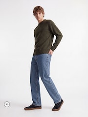 Verde - Suéter de punto afelpado con cuello redondo de Jack & Jones - Imagen 5 de 7
