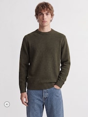 Verde - Suéter de punto afelpado con cuello redondo de Jack & Jones - Imagen 6 de 7