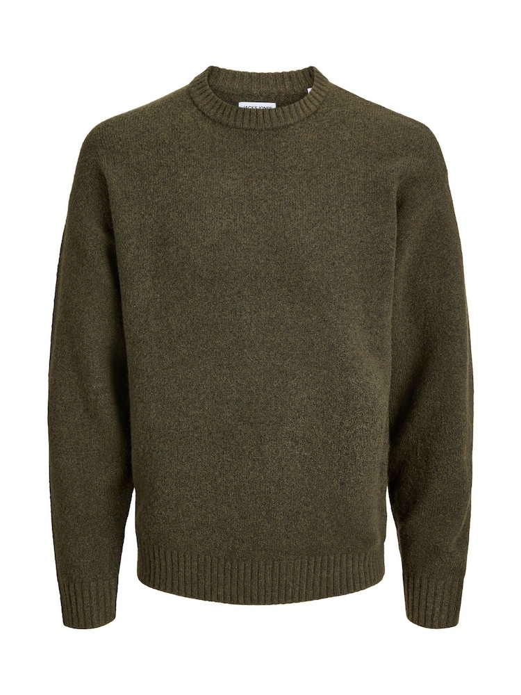 Verde - Suéter de punto afelpado con cuello redondo de Jack & Jones - Imagen 7 de 7