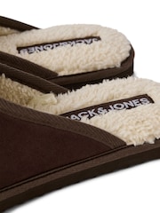 JACK & JONES Brown Microfiber Mule Slippers - Image 7 of 7