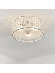 Gallery Home Silver Chrysla Flush Ceiling Light - Image 1 of 8