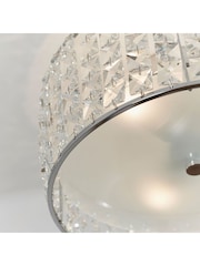 Gallery Home Silver Chrysla Flush Ceiling Light - Image 5 of 8