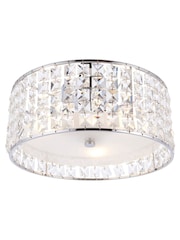 Gallery Home Silver Chrysla Flush Ceiling Light - Image 7 of 8