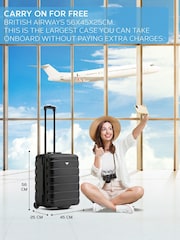Flight Knight 56x45x25cm EasyJet Overhead 2 Wheel ABS Hard Case Cabin Carry On Hand Luggage - Image 2 of 7