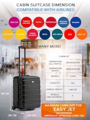 Flight Knight 56x45x25cm EasyJet Overhead 2 Wheel ABS Hard Case Cabin Carry On Hand Luggage - Image 3 of 7