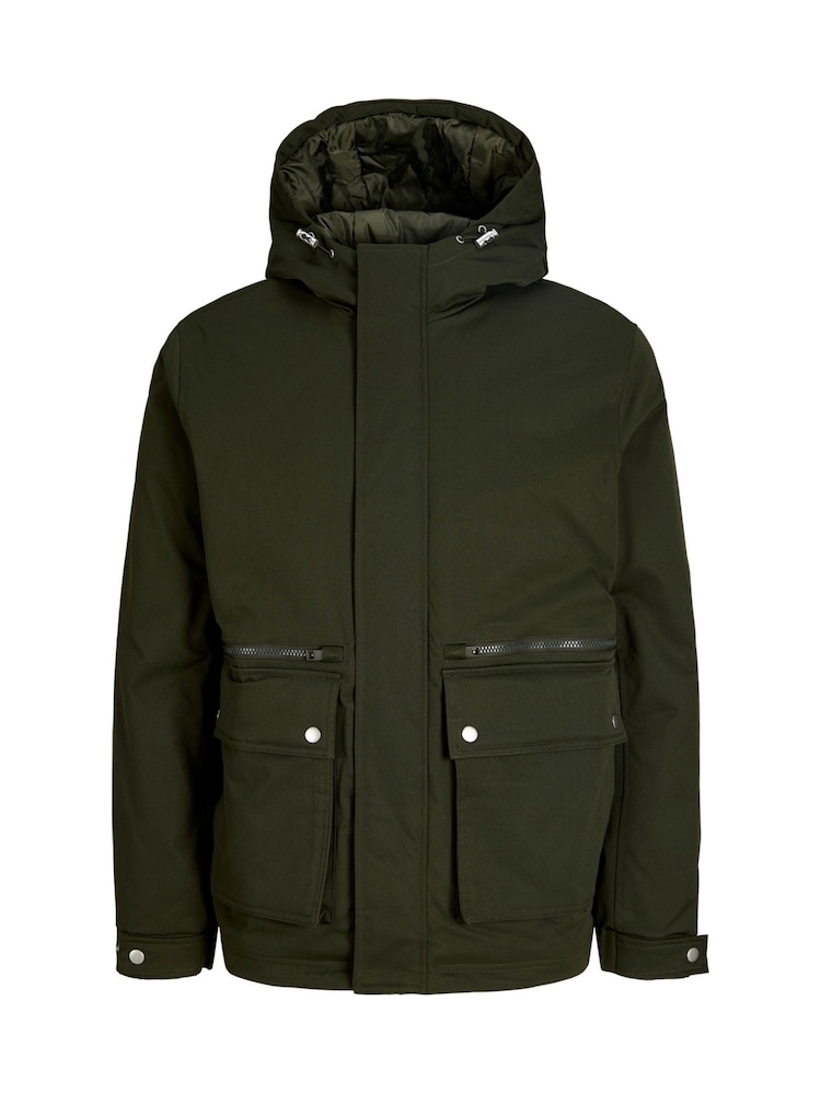 JACK & JONES Green Hooded Parka Jacket - Image 1 of 1