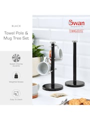 Swan Set of 3 Black Towel Pole And Mug - Image 2 of 8