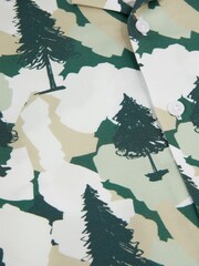 Reiss Green Saxon Junior Cuban Collar Short Sleeve Shirt - Image 6 of 6