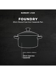 Barbary and Oak Green 20cm Round Cast Iron Casserole Pan - Image 9 of 10