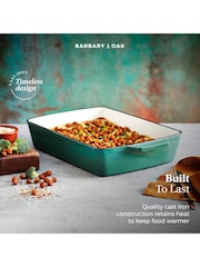 Barbary and Oak Green 39cm Cast Iron Rectangular Roaster - Image 3 of 10