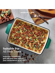 Barbary and Oak Green 39cm Cast Iron Rectangular Roaster - Image 5 of 10