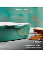 Barbary and Oak Green 39cm Cast Iron Rectangular Roaster - Image 8 of 10