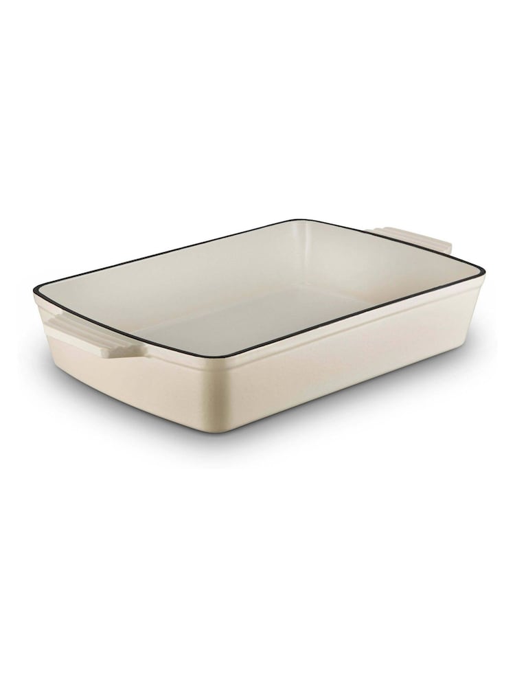Barbary and Oak Cream 39cm Cast Iron Rectangular Roaster - Image 1 of 10