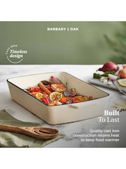 Barbary and Oak Cream 39cm Cast Iron Rectangular Roaster - Image 3 of 10