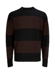 JACK & JONES Black Fluffy Crew Neck Knitted Jumper - Image 1 of 2