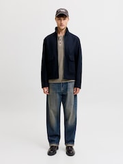 JACK & JONES Blue Zip Through Casual Jacket - Image 1 of 6
