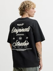 JACK & JONES Black Script Graphic Print T-Shirt - Image 1 of 6