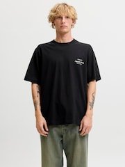 JACK & JONES Black Script Graphic Print T-Shirt - Image 2 of 6