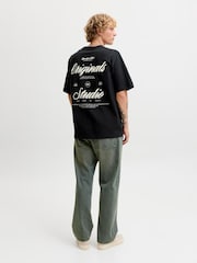 JACK & JONES Black Script Graphic Print T-Shirt - Image 3 of 6