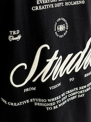 JACK & JONES Black Script Graphic Print T-Shirt - Image 5 of 6