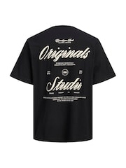 JACK & JONES Black Script Graphic Print T-Shirt - Image 7 of 8