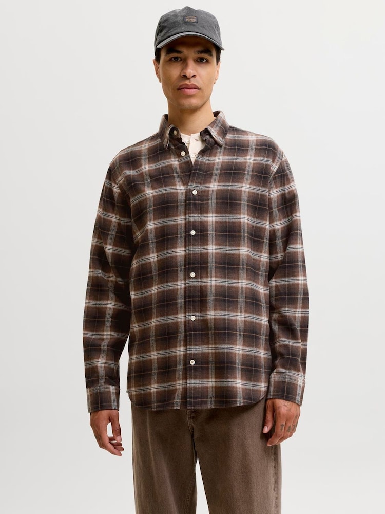 JACK & JONES Black Long Sleeve Check Shirt - Image 1 of 6 JACK & JONES Black Long Sleeve Check Shirt - Image 1 of 6