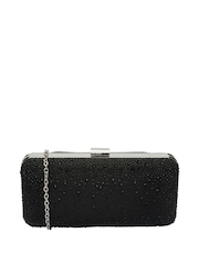 Lotus Black Clutch Bag with Chain - Image 1 of 4
