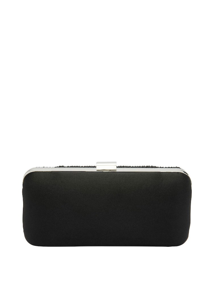 Lotus Black Clutch Bag with Chain - Image 2 of 4