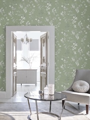 Laura Ashley Sage Green Elderwood 10M Wallpaper - Image 1 of 5