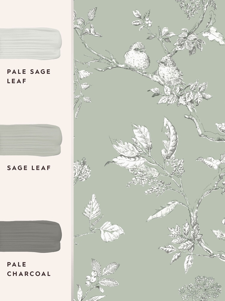 Laura Ashley Sage Green Elderwood 10M Wallpaper - Image 5 of 5