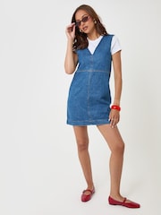 Threadbare Blue Denim V-Neck Mini Dress - Image 4 of 5