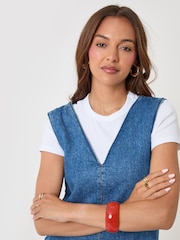 Threadbare Blue Denim V-Neck Mini Dress - Image 5 of 5