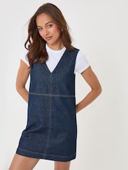 Threadbare Purple Denim V-Neck Mini Dress - Image 2 of 4