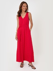 Threadbare Red Cotton Jersey Trapeze Maxi Dress - Image 2 of 4