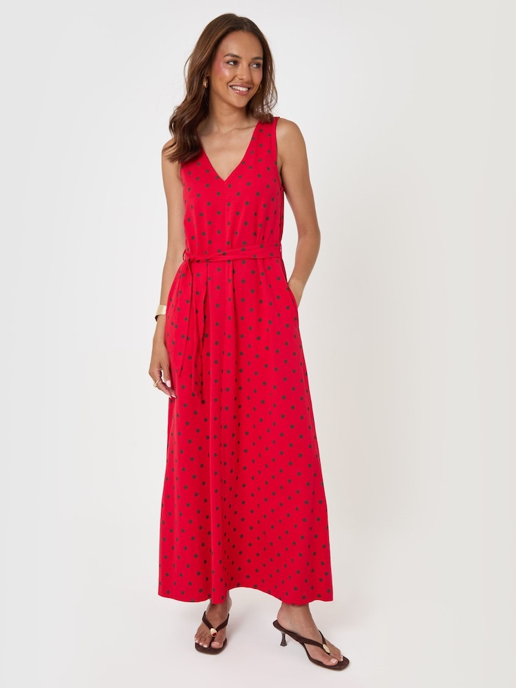 Threadbare Red Cotton Jersey Trapeze Maxi Dress - Image 2 of 4 Threadbare Red Cotton Jersey Trapeze Maxi Dress - Image 2 of 4