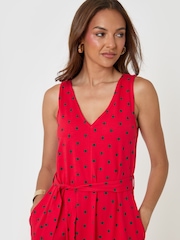 Threadbare Red Cotton Jersey Trapeze Maxi Dress - Image 4 of 4